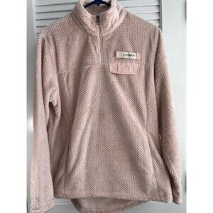 Magellan	Blush Pink Fleece Pullover With Front Zip Pockets Womens size M NWOT